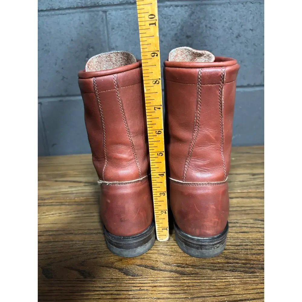 Vintage Justin Lace Up Roper Boots Burgundy Leather Kiltie USA Women’s 7.5 - Picture 5 of 9